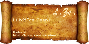 Lukács Zseni névjegykártya